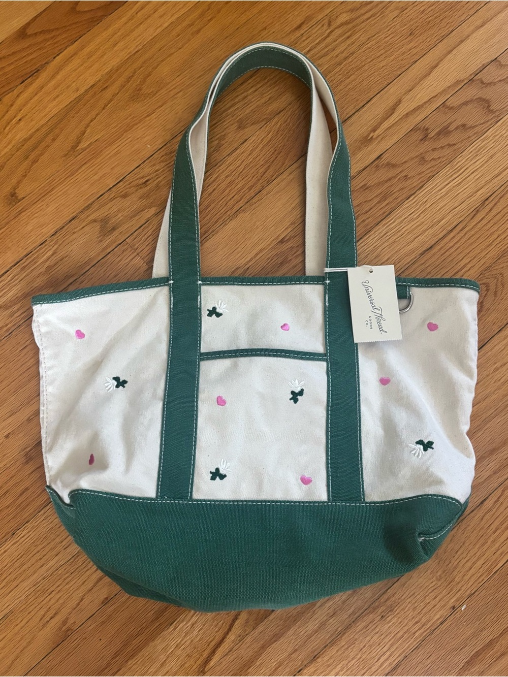 Universal Thread Embroidered Canvas Tote Bag - Preppy - Cottagecore
